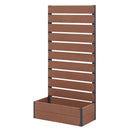 プランター付きフェンス フラワースタンド 人工木 アルミ 大型 おしゃれ 目隠し フェンス 鉢植え 腐らない 樹脂 木目調 ベランダ 庭 園芸 収納 56/72/90cm ブラウン グレー ガーデスタ