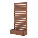 プランター付きフェンス フラワースタンド 人工木 アルミ 大型 おしゃれ 目隠し フェンス 鉢植え 腐らない 樹脂 木目調 ベランダ 庭 園芸 収納 56/72/90cm ブラウン グレー ガーデスタ