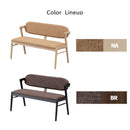 ダイニングベンチ 背もたれ付き 幅115cm 木製 ダイニング ベンチ リビングベンチ 2人用 2人掛け 3人掛け 長椅子 ベンチ椅子 食卓 玄関 北欧 インダストリアル ファブリック おしゃれ シンプル チョコ