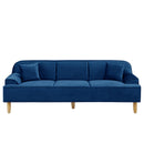 KaguBuy モネ ソファ 3人掛け ベロア 脚取り外し可能 ローソファ 3人用  3P ソファー クッション付 コンパクト新生活 アウトレット【大型商品】