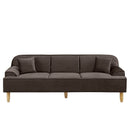 KaguBuy モネ ソファ 3人掛け ベロア 脚取り外し可能 ローソファ 3人用  3P ソファー クッション付 コンパクト新生活 アウトレット【大型商品】