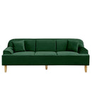 KaguBuy モネ ソファ 3人掛け ベロア 脚取り外し可能 ローソファ 3人用  3P ソファー クッション付 コンパクト新生活 アウトレット【大型商品】