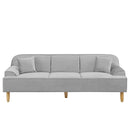 KaguBuy モネ ソファ 3人掛け ベロア 脚取り外し可能 ローソファ 3人用  3P ソファー クッション付 コンパクト新生活 アウトレット【大型商品】