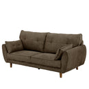 KaguBuy シーラ 3人掛けソファ ソファ 3人掛け 北欧 木脚 かわいい モダン グレー ネイビー ブラウン 布 ファブリック ひじ掛け 3Pソファ リビングソファー ワンルーム クッション付 大型商品 アウトレット