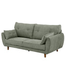 KaguBuy シーラ 3人掛けソファ ソファ 3人掛け 北欧 木脚 かわいい モダン グレー ネイビー ブラウン 布 ファブリック ひじ掛け 3Pソファ リビングソファー ワンルーム クッション付 大型商品 アウトレット