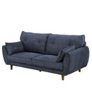 KaguBuy シーラ 3人掛けソファ ソファ 3人掛け 北欧 木脚 かわいい モダン グレー ネイビー ブラウン 布 ファブリック ひじ掛け 3Pソファ リビングソファー ワンルーム クッション付 大型商品 アウトレット