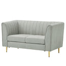 【在庫限り】KaguBuy ラフィネ ソファ ソファー 2人掛け 北欧 ゴールド脚 くすみ ガーリー かわいい エレガント ファブリック リビング 2.5人掛け アウトレット【大型商品】