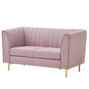 【在庫限り】KaguBuy ラフィネ ソファ ソファー 2人掛け 北欧 ゴールド脚 くすみ ガーリー かわいい エレガント ファブリック リビング 2.5人掛け アウトレット【大型商品】