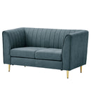 【在庫限り】KaguBuy ラフィネ ソファ ソファー 2人掛け 北欧 ゴールド脚 くすみ ガーリー かわいい エレガント ファブリック リビング 2.5人掛け アウトレット【大型商品】