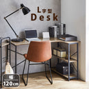 KaguBuy ノバック L字デスク 幅120cm コンパクト モダン ヴィンテージ 北欧 パソコンデスク 勉強机  インテリア アイアン 一人暮らし テレワーク シンプル
