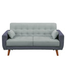 KaguBuy リア ソファ 2人掛け クッション付き 脚取り外し可能 ローソファ 2.5人掛け 2P ソファー かわいい 韓国 ツートン おしゃれ 北欧 木脚 布張り【大型商品】