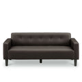 KaguBuy ラファ― PVC生地の2.5Pソファ ソファー ソファ 2.5P 2.5人掛け　2P 2人掛け sofa PVC 木脚 モダン コンパクト おしゃれ 男性 肘付き 脚付き リビング 高級感 ダークブラウン