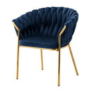 フルール ダイニングチェア ダイニング チェア デザイナーズチェア リビングチェア エレガント ファブリック ベロア調 アイアン ロープ編み おしゃれ カジュアル モダン 高級感 北欧 Fleur