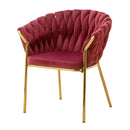 フルール ダイニングチェア ダイニング チェア デザイナーズチェア リビングチェア エレガント ファブリック ベロア調 アイアン ロープ編み おしゃれ カジュアル モダン 高級感 北欧 Fleur