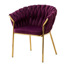 フルール ダイニングチェア ダイニング チェア デザイナーズチェア リビングチェア エレガント ファブリック ベロア調 アイアン ロープ編み おしゃれ カジュアル モダン 高級感 北欧 Fleur