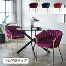フルール ダイニングチェア ダイニング チェア デザイナーズチェア リビングチェア エレガント ファブリック ベロア調 アイアン ロープ編み おしゃれ カジュアル モダン 高級感 北欧 Fleur
