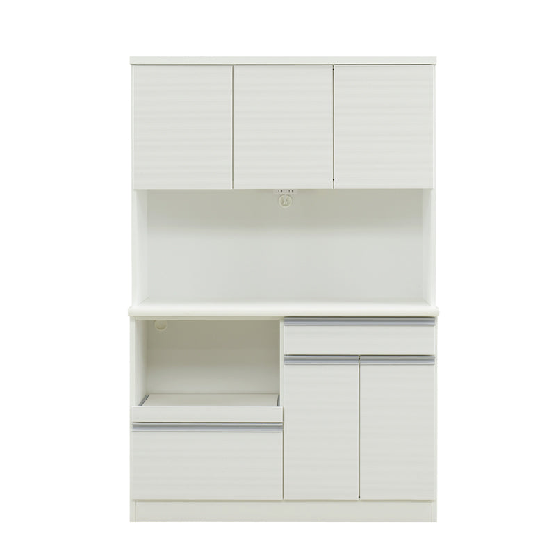 KaguBuy ヤミル 組立設置 食器棚 幅90 幅120 完成品 90cm 120cm 国産 大型レンジ対応 キッチンボード 収納 一人暮らし スリム キッチン キッチン収納 コンセント スライド 鏡面 日本製 大川家具 大型商品