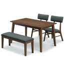 ロイ ダイニング幅120-4点セット 幅120cm 幅120 4点 ダイニング  ファブリック アームレス ダイニングテーブル ダイニングチェア ダイニングベンチ チェア テーブル ベンチ セット 4人掛け