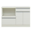 KaguBuy ヤミル 国産 キッチンカウンター 幅90 幅120 完成品 食器棚 キッチンボード レンジ台 キッチンラック ダイニングボード 扉収納 カウンター キッチン収納 スライド 大型レンジ対応 大川家具 木製【大型商品】