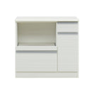 KaguBuy ヤミル 国産 キッチンカウンター 幅90 幅120 完成品 食器棚 キッチンボード レンジ台 キッチンラック ダイニングボード 扉収納 カウンター キッチン収納 スライド 大型レンジ対応 大川家具 木製【大型商品】