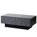 KaguBuy シャル ローテーブル 幅120 ガラス セラミック調 完成品 長方形 センターテーブル テーブル 引き出し 収納付き リビングテーブル カフェ コーヒーテーブル 日本製 大川家具 新生活 グレー グレージュ