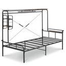 KaguBuy フーライ 棚付き シングルベッド 収納付き コンセント コンパクトフレーム スチール 収納 一人暮らし クール シック モダン シングル 一人用 ベット シングルベット