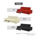 KaguBuy パート ソファーベッド 収納付き 3人掛け 幅190 合皮 レザー ソファーベッド リクライニングソファー おしゃれ 引出し