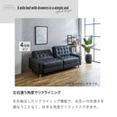 KaguBuy パート ソファーベッド 収納付き 3人掛け 幅190 合皮 レザー ソファーベッド リクライニングソファー おしゃれ 引出し
