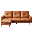 KaguBuy カトレイ 組立設置 ソファ ソファー カウチソファ 幅196cm 左カウチ 右カウチ オットマン 組み替え自由 レザー風 レザーファブリック 3人掛け アンティーク ブラウン キャメル おすすめ 高級感【大型商品】