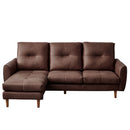 KaguBuy カトレイ 組立設置 ソファ ソファー カウチソファ 幅196cm 左カウチ 右カウチ オットマン 組み替え自由 レザー風 レザーファブリック 3人掛け アンティーク ブラウン キャメル おすすめ 高級感【大型商品】