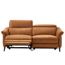 組立設置付 ソファ ソファー 電動ソファ 幅191cm USBポート レザー風 レザーファブリック 3人掛け 4人掛け アンティーク ファブリック 布 布張り ブラウン 高級感 コンクト 【大型商品】