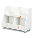 KaguBuy モープ 収納ラック おもちゃ箱 絵本棚 収納 木製 白 子ども キッズ家具 キャスター付き 北欧 おしゃれ 高級感 化粧板 子供 こども かわいい キッズ 韓国風 シンプル ホワイト