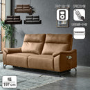 開梱設置 スピーカー内蔵 電動リクライニングソファー 本革 PVC ファブリック 3人掛け リクライニング Bluetooth 電動リクライニングソファ リクライニングソファ レザーソファー 本革ソファー 本革張り 三人掛け  3人がけ 三人がけ リーブズ【大型商品】