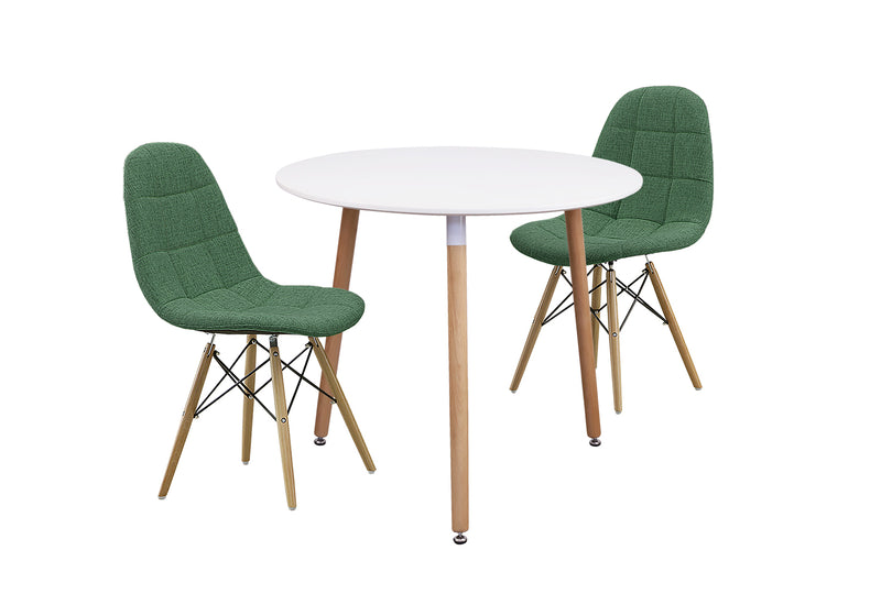 ダイニングテーブルセット 3点 2人掛け 3人掛け ホワイト 丸テーブル 四角テーブル 正方形 ダイニングテーブル ダイニングチェア テーブル チェア 椅子 イス  北欧 韓国風 おしゃれ シンプル カラフル ノイル【大型商品】