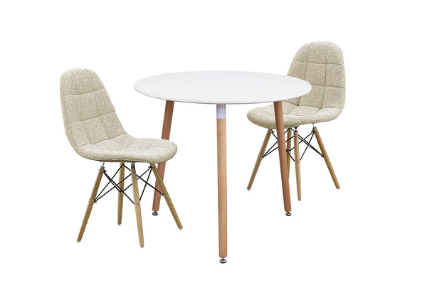 ダイニングテーブルセット 3点 2人掛け 3人掛け ホワイト 丸テーブル 四角テーブル 正方形 ダイニングテーブル ダイニングチェア テーブル チェア 椅子 イス  北欧 韓国風 おしゃれ シンプル カラフル ノイル【大型商品】