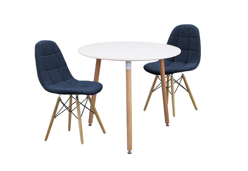 ダイニングテーブルセット 3点 2人掛け 3人掛け ホワイト 丸テーブル 四角テーブル 正方形 ダイニングテーブル ダイニングチェア テーブル チェア 椅子 イス  北欧 韓国風 おしゃれ シンプル カラフル ノイル【大型商品】