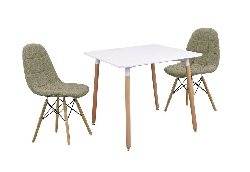 ダイニングテーブルセット 3点 2人掛け 3人掛け ホワイト 丸テーブル 四角テーブル 正方形 ダイニングテーブル ダイニングチェア テーブル チェア 椅子 イス  北欧 韓国風 おしゃれ シンプル カラフル ノイル【大型商品】
