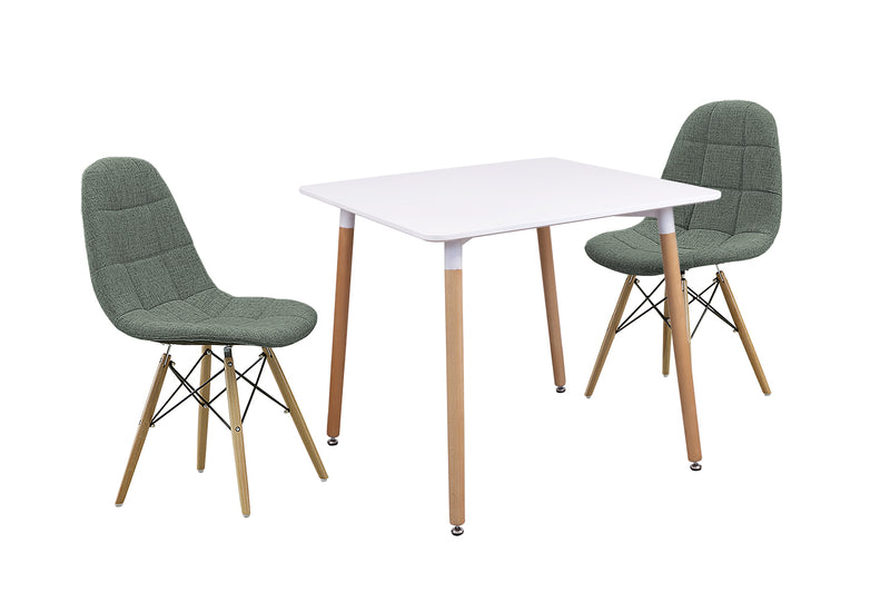 ダイニングテーブルセット 3点 2人掛け 3人掛け ホワイト 丸テーブル 四角テーブル 正方形 ダイニングテーブル ダイニングチェア テーブル チェア 椅子 イス  北欧 韓国風 おしゃれ シンプル カラフル ノイル【大型商品】