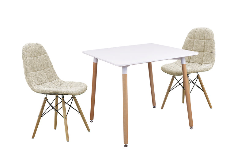 ダイニングテーブルセット 3点 2人掛け 3人掛け ホワイト 丸テーブル 四角テーブル 正方形 ダイニングテーブル ダイニングチェア テーブル チェア 椅子 イス  北欧 韓国風 おしゃれ シンプル カラフル ノイル【大型商品】