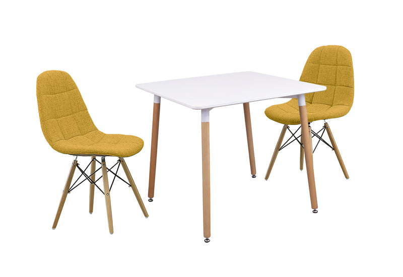 ダイニングテーブルセット 3点 2人掛け 3人掛け ホワイト 丸テーブル 四角テーブル 正方形 ダイニングテーブル ダイニングチェア テーブル チェア 椅子 イス  北欧 韓国風 おしゃれ シンプル カラフル ノイル【大型商品】