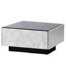 KaguBuy シャル ローテーブル 幅90 ガラス セラミック調 完成品 長方形 センターテーブル テーブル 引き出し 収納付き リビングテーブル カフェ コーヒーテーブル 日本製 大川家具 新生活 グレー グレージュ