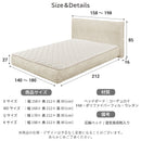 【圧縮ベッド】 マットレス付き ポケットコイル 4サイズ展開 ダブル ワイドダブル クイーン キング 圧縮ロール 圧縮ベッド 耐圧分散 ベッド 湿気吸収剤入り 通気性 厚さ27cm ホワイト 韓国風 もこもこ 完成品 ノヴァ