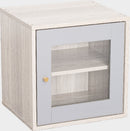 KaguBuy キューベル キューブボックス CUBE BOX オープン ガラス扉付き 棚付き 鍵付き 収納ボックス くすみカラー カラーボックス A4サイズ対応 木製 正方形 収納棚 リビング収納 おしゃれ ナチュラル