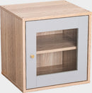 KaguBuy キューベル キューブボックス CUBE BOX オープン ガラス扉付き 棚付き 鍵付き 収納ボックス くすみカラー カラーボックス A4サイズ対応 木製 正方形 収納棚 リビング収納 おしゃれ ナチュラル