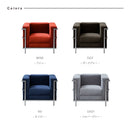 【在庫限り】KaguBuy ルック ソファ 1人掛け LC2 リプロダクト ベロア アイアン ファブリック 1人用 1人掛けソファ カッコいい