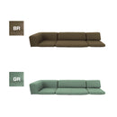 KaguBuy ミト ローソファ 3点 セット コーナーソファ 3人掛け 2人掛け コーナー コンパクト レザー 布 フロアソファ