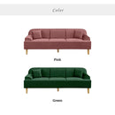 KaguBuy モネ ソファ 3人掛け ベロア 脚取り外し可能 ローソファ 3人用  3P ソファー クッション付 コンパクト新生活 アウトレット【大型商品】