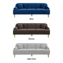 KaguBuy モネ ソファ 3人掛け ベロア 脚取り外し可能 ローソファ 3人用  3P ソファー クッション付 コンパクト新生活 アウトレット【大型商品】