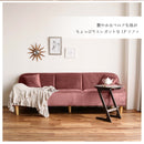 KaguBuy モネ ソファ 3人掛け ベロア 脚取り外し可能 ローソファ 3人用  3P ソファー クッション付 コンパクト新生活 アウトレット【大型商品】