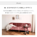 KaguBuy モネ ソファ 3人掛け ベロア 脚取り外し可能 ローソファ 3人用  3P ソファー クッション付 コンパクト新生活 アウトレット【大型商品】